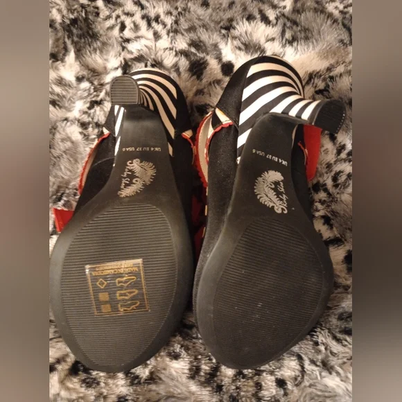 Retro Vegan Stripe Mary Jane Heels Women's - Picture 8 of 16